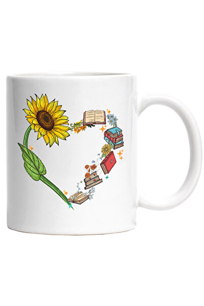 StoryGift Romania Cana cu multe carti si cu floarea-soarelui care formeaza o ...