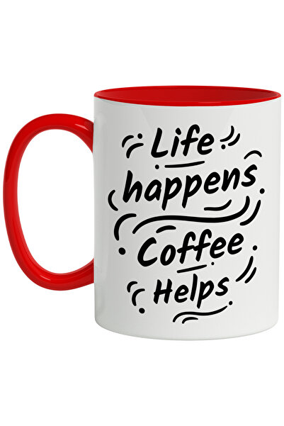 StoryGift Romania Cana Cu Mesaj In Engleza Life Happens Coffee Helps, Cafea, ...