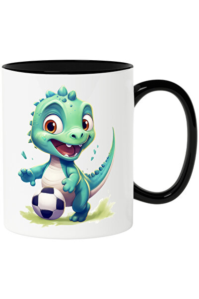 StoryGift Romania Cana cu un dinozaur verde care joaca fotbal | ilustratie | ...
