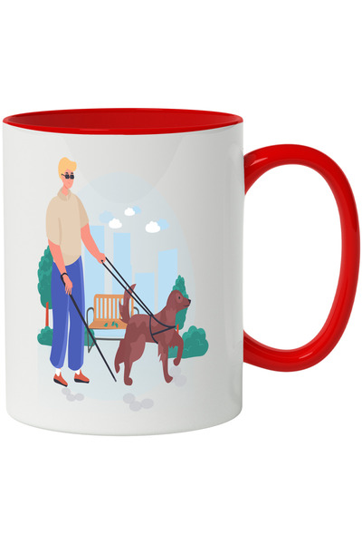 StoryGift Romania Cana Cu Catel, Nevazator, Ochelari, Baston, Banca, Oras, Mu...