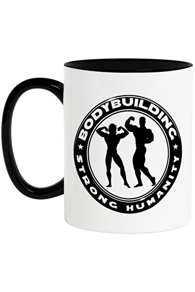 StoryGift Romania Cana cu 2 culturisti si mesajul "Bodybuilding, strong human...