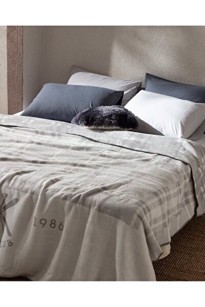 Madame Coco Cluny Doppel-Jacquarddecke aus Baumwolle - Grau