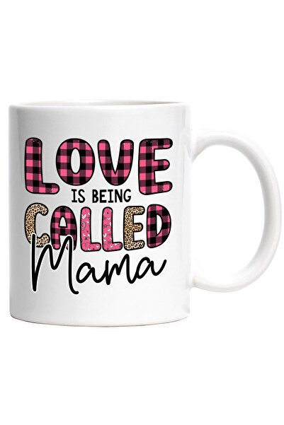 StoryGift Romania Cana cu mesajul "Love is being called mama", ilustratie, mama, iubirea, numeste,, Cu Maner Alb