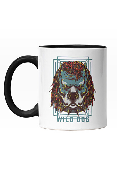 StoryGift Romania Cana Cu Portret Caine Cu Par Roscat, Rasa Bulldog, Zgarda C...