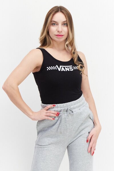 Vans Women Brand Logo Sleeveless Bodysuit, Black