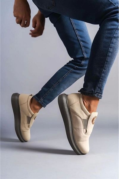 Store Slw161 Hippo Laceless Suede Men's Casual Sneaker Shoes Sgt - Beige