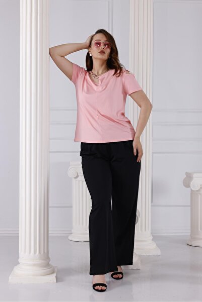 Siyezen Plus Size Blouse with Metal Accessories