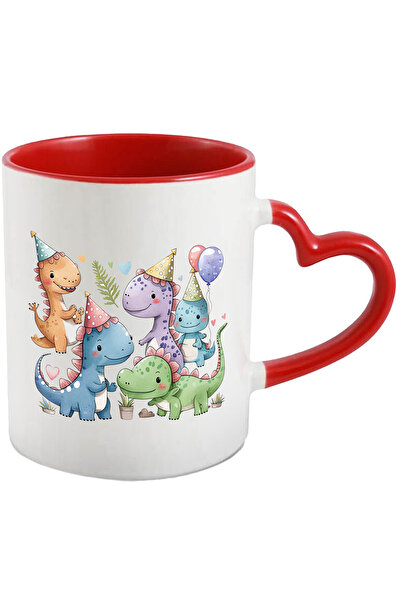 StoryGift Romania Cana cu dinozauri care petrec, basm, ilustratie, baloane, p...