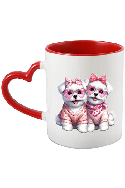 StoryGift Romania Cana cu 2 catelusi, ilustratie, ochelari in forma de inimio...