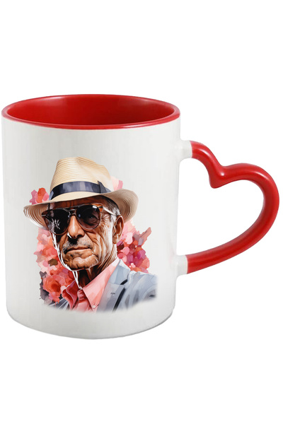 StoryGift Romania Cana Cu Stan Lee, Scriitor, Benzi Desenate, Celebritate, Multicolor 330 ml, Cera, Cu Maner Inim