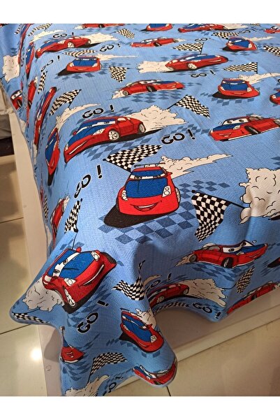 ŞENER HOME Go Car Patterned with Blue Car for Boy - 150x240 Cm, Single Person, Single Pike