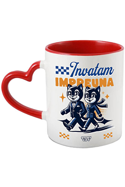 StoryGift Romania Cana Cuplu pisici text invatam impreuna cuplu sanatos, 330m...