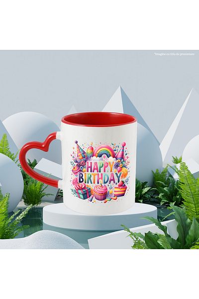 StoryGift Romania Mug with the message "Happy birthday" | gifts | cakes | happy birthday | anniversary, With ,STG.