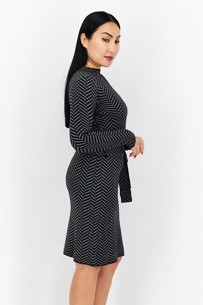 T Tahari Women Long Sleeves Textured Midi Dress, Black