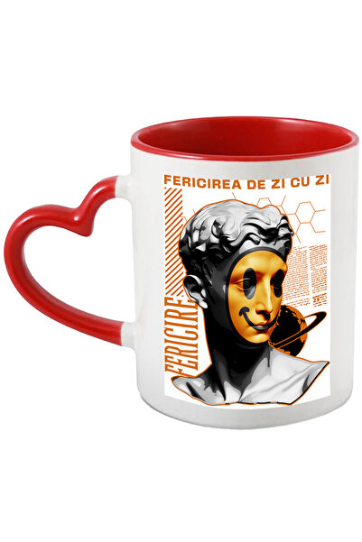 StoryGift Romania Cana Fericirea de zi cu zi - Masca pusa pe fata, 330ml, Cer...