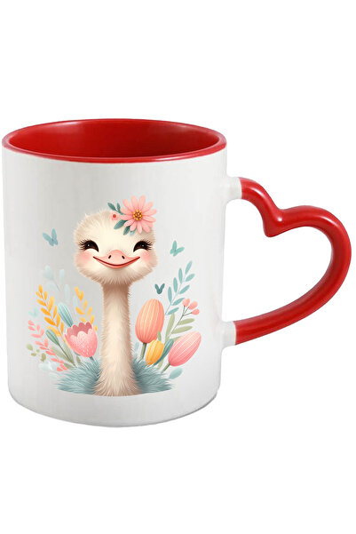 StoryGift Romania Cana cu o pasare strut | ilustratie | Africa | flori | natu...