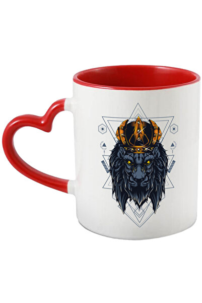 StoryGift Romania Cana Cu Leu, Coroana, Geometrie, Rege, Multicolor 330 ml, C...