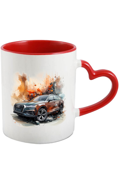 StoryGift Romania Cana Cu Masina, Audi, Stropi De Culoare, Pietre, Ilustratie...