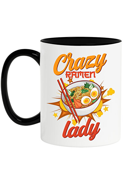 StoryGift Romania Cana cu mesajul "Crazy ramen lady", ilustratie, mancare, su...