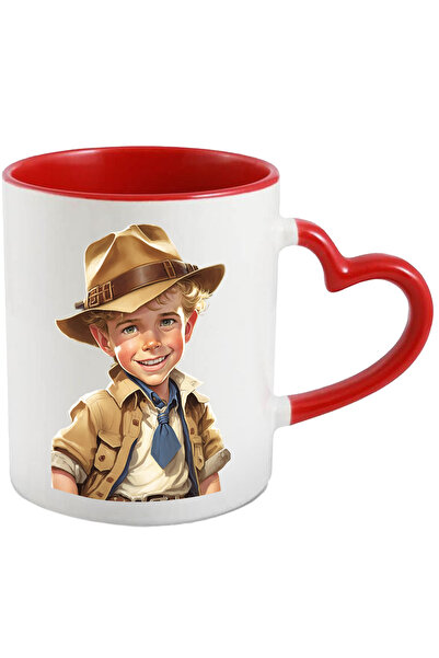 StoryGift Romania Cana cu Portret Baietel Blond de la Tara, Palarie de Fan, B...