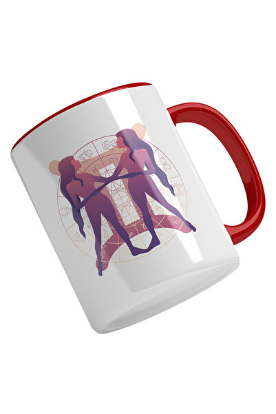 StoryGift Romania Cana Cu Semn Zodie Gemeni, Siluete Tinandu-se, Simbol Gemin...