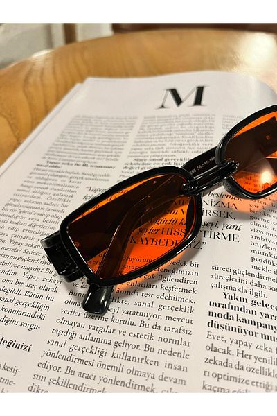 Melinora Zaria Orange Lens Rectangular Sunglasses