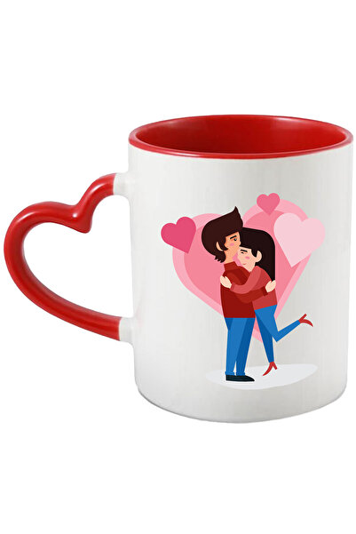 StoryGift Romania Cana Cu Cuplu, Dragoste, Inima, Multicolor 330 ml, Ceramica...