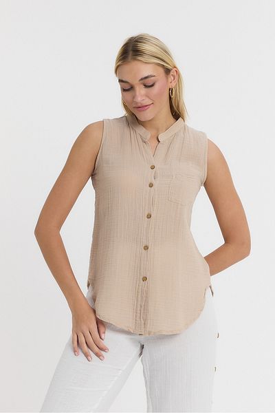 Heaven Ephesus Γυναικείο πουκάμισο - Πουκάμισο Muslin Judge Collar Zero Collar - 1090