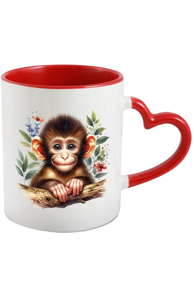 StoryGift Romania Cana cu o maimutica vesela care sta agatata de o ramura | f...