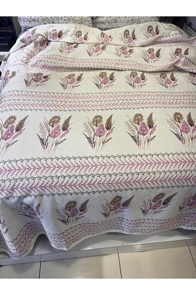 ŞENER HOME Ekin Pattern Printed 200X240 Cm. Double (Battal) Single Pike - Pink