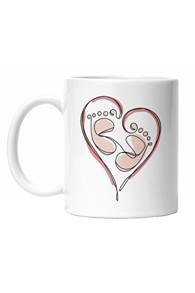 StoryGift Romania Cana Cu Forma Picioare Bebelus Intr-un Chenar Inima, Nou-Na...