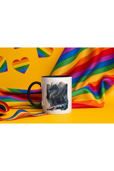 StoryGift Romania Cana Cu Dragon Imens In Zona Nordica Montana, Munti Inghetati, Urzeala Tronurilo, Cu Maner Negru