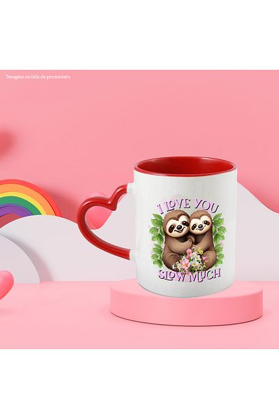 StoryGift Romania Mug with 2 sloths/lazy with the message "I Love You Slow Much", slow, slow, love, , With ,STG