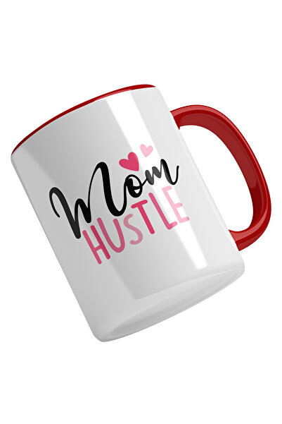 StoryGift Romania Cana Cu Text In Engleza Mom Hustle, Inimioare Rosii, Cea Ma...