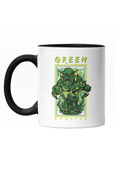 StoryGift Romania Cana Cu Monstru De apa Verde, Text IN Engleza Green Monster, Iubitorii De Filme , Cu Maner Negru