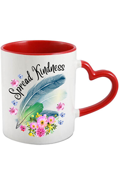 StoryGift Romania Cana cu 3 pene si cu flori multicolore cu mesajul "Spread K...