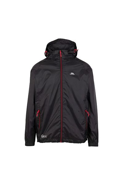 Trespass Unisex Μαύρο-κόκκινο Qikpac X - Unisex Packaway Jkt Tp75 Αδιάβροχο Uajkratr0001-10003