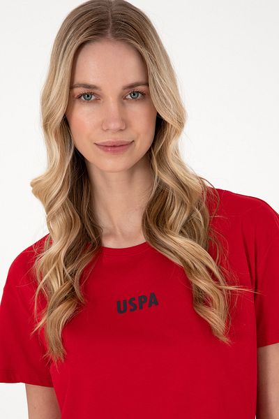 U.S. Polo Assn. Women's Red Crew Neck T-Shirt 50305824-Vr030