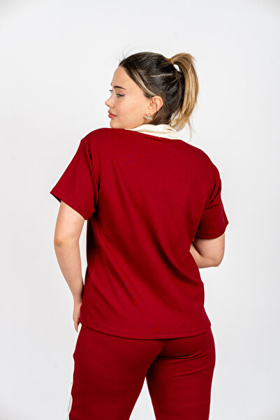 PUANT Women's Polo Neck Striped Tracksuit Set - Short Sleeve Comfortable Fit