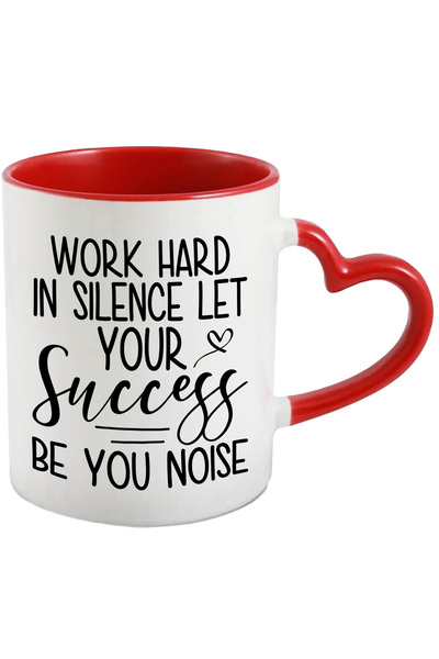 StoryGift Romania Cana cu inimioara si mesaj motivational "Munceste din greu ...