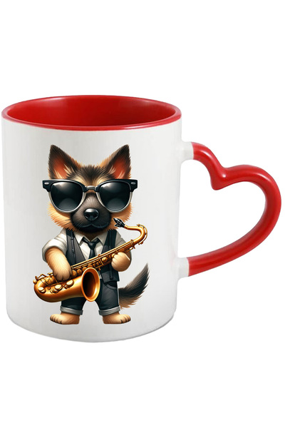 StoryGift Romania Cana cu un caine lup care canta la saxofon | ilustratie | o...