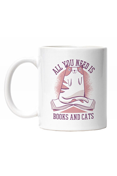 StoryGift Romania Cana Cu Pisica Si Carte Deschisa, Mesaj IN engleza All You ...