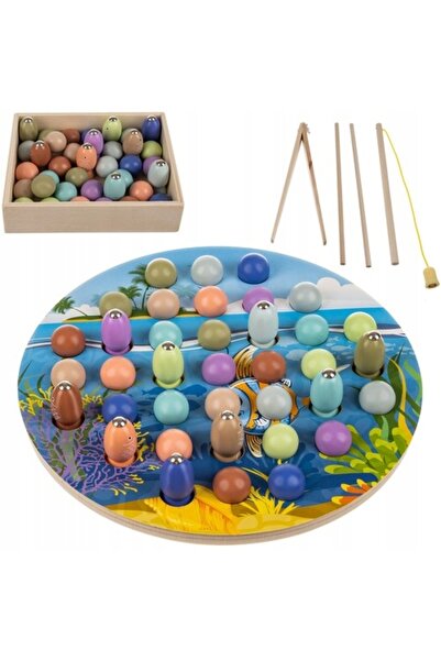 zola Joc educativ de pescuit magnetic, joc cu piese din lemn, sub forma de pe...