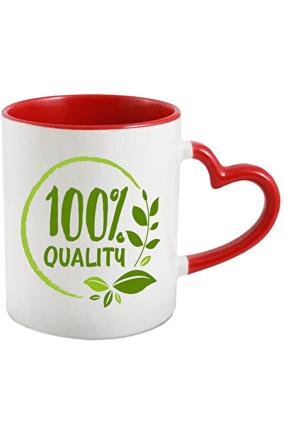 StoryGift Romania Cana Cu Mesaj In Engleza 100% Quality, Cerc, Frunze, Ramura, Natural, Multicolor, Cu Maner Inim