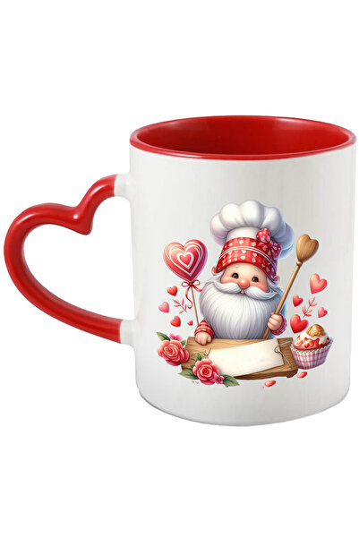 StoryGift Romania Cana cu un pitic bucatar, ilustratie, floricele, inimioare,...