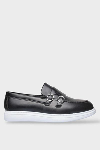 Liger Ανδρική σόλα Orthopedic Gel Comfort Buckle Casual Παπούτσια ΜΑΥΡΟ - ΛΕΥΚΟ