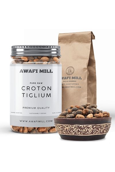 AWAFI MILL Croton Tiglium Seeds | Jamalghota Seeds - Bottle of 100 gram / 3.5 Oz