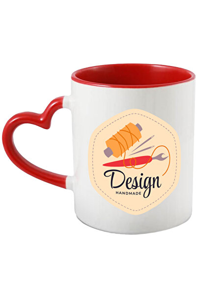 StoryGift Romania Cana Cu Mesaj In Engleza Design Handmade, Ata, Ac, Croitorie, Multicolor 330 ml,, Cu Maner Inim