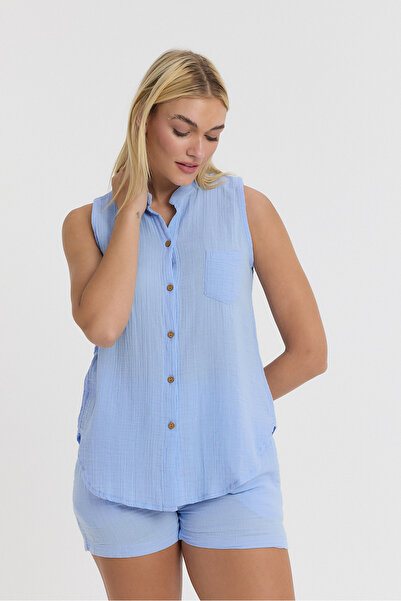 Heaven Ephesus Cămașă de damă - Cămașă Zero-Edge cu guler dominator din muselină -1090