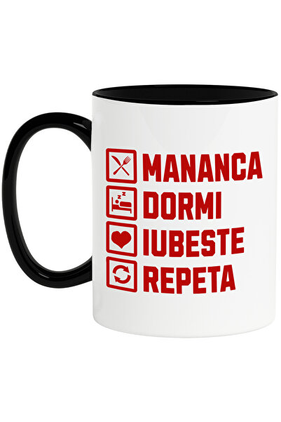 StoryGift Romania Cana cu Rutina Zilnica Schedule Text Mananca Dormi Iubeste ...